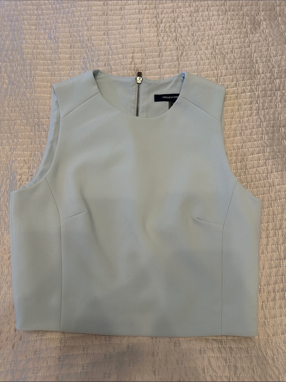 French Connection Pale Blue Sleeveless Crop Top